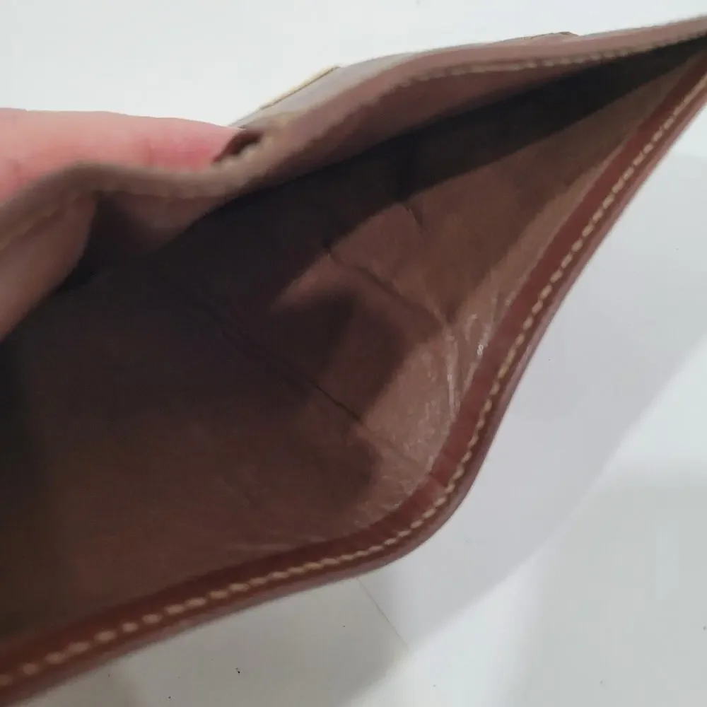 GUCCI‎ Vintage GG Wallet Medium Bifold Brown Coin Bill Purse Kisslock Leather